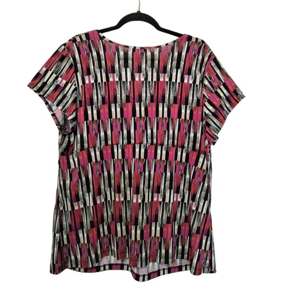 Liz Claiborne Woman Colorful Crossover V-Neck Short Sleeve Blouse Size 2X - Picture 5 of 6